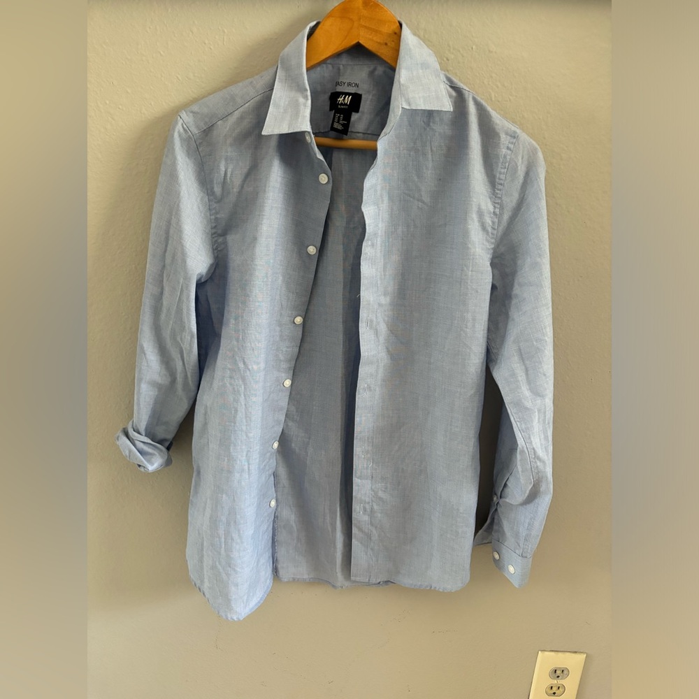 Light blue button down shirt